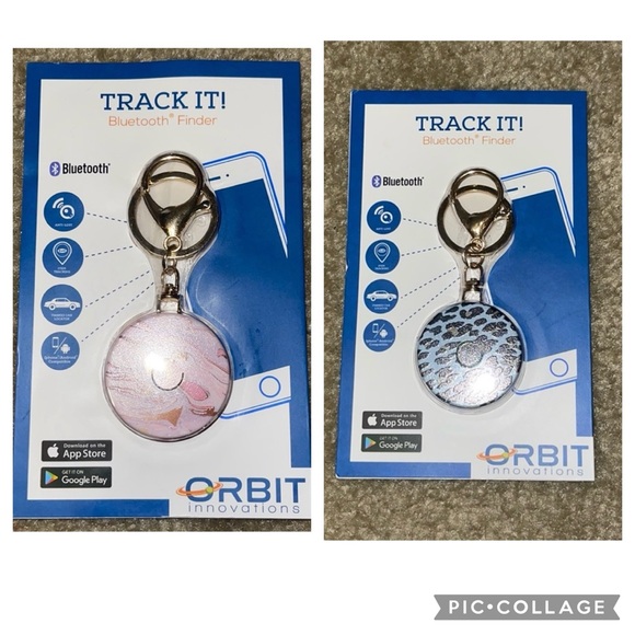 Keychain grip pop socket Track it Bluetooth finder (pink swirl or blue cheetah) - Picture 1 of 4